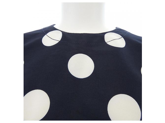 Autre Marque Top Patou Branco e Azul Marinho com Poás Transparente - vista 5
