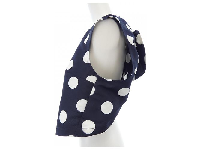 Autre Marque Top Patou Branco e Azul Marinho com Poás Transparente - vista 6