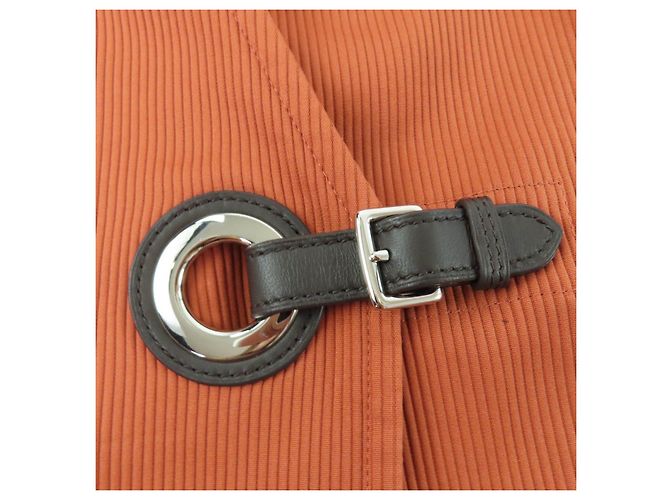 Top sem mangas em algodão e pele de cordeiro Hermès 36 Laranja - vista 6