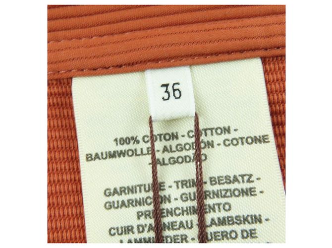 Top sem mangas em algodão e pele de cordeiro Hermès 36 Laranja - vista 8