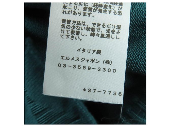 Hermès Hermes 3H2641DX Top de punto de lana seda cachemira 34 Verde - vista 9