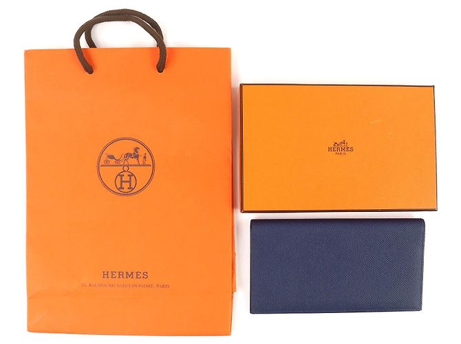 Hermès MC2 Fleming Epsom Bifold Geldbörse Blau Marineblau - Ansicht 2