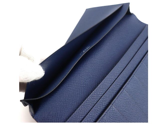 Hermès MC2 Fleming Epsom Bifold Geldbörse Blau Marineblau - Ansicht 6