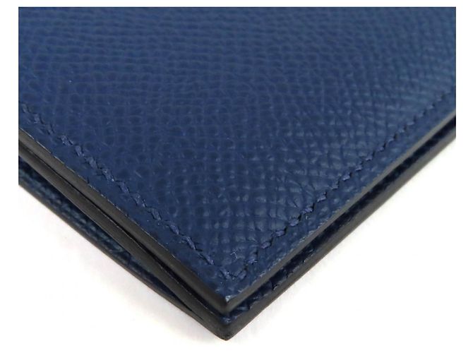 Hermès MC2 Fleming Epsom Bifold Geldbörse Blau Marineblau - Ansicht 7