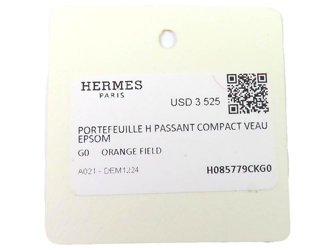 Cartera bifold Hermès H Passant Epsom Naranja - vista 12