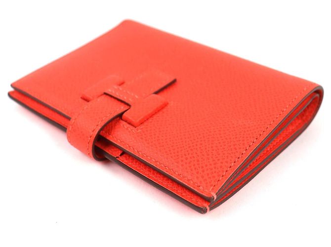 Cartera bifold Hermès H Passant Epsom Naranja - vista 4