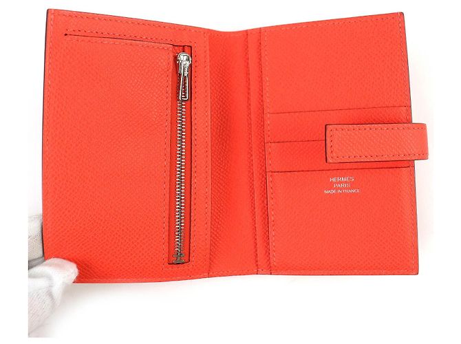 Cartera bifold Hermès H Passant Epsom Naranja - vista 5