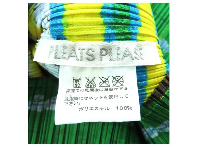 Issey Miyake PLEATS PLEASE Camiseta de poliéster con estampado all-over Azul Verde Amarillo - vista 5