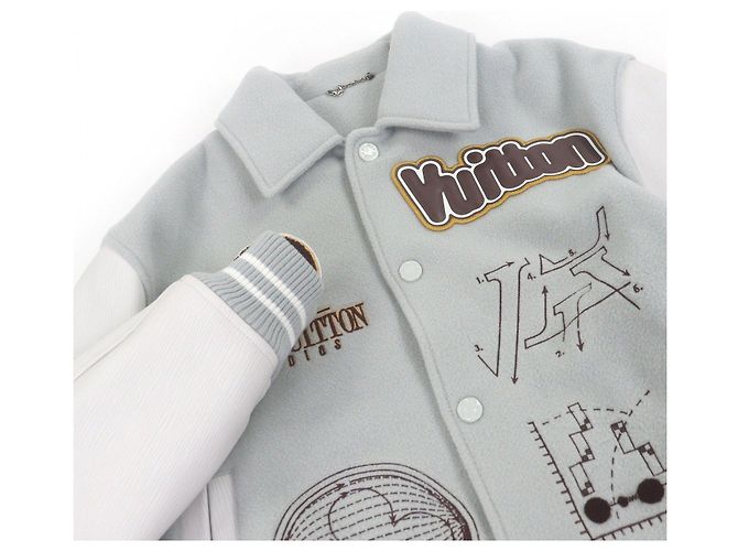 Louis Vuitton Stajan Lederjacke Braun Weiß Blau - Ansicht 2