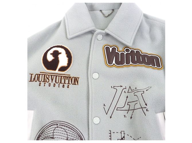 Louis Vuitton Stajan Lederjacke Braun Weiß Blau - Ansicht 5