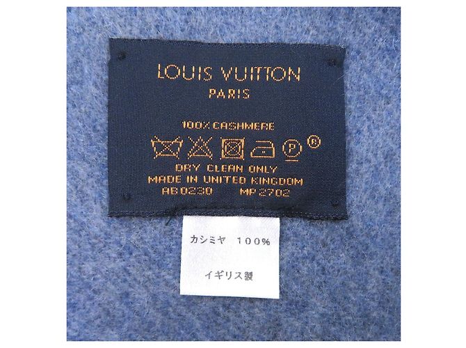 Louis Vuitton NIGO 100% Cashmere Schal Blau Marineblau - Ansicht 9
