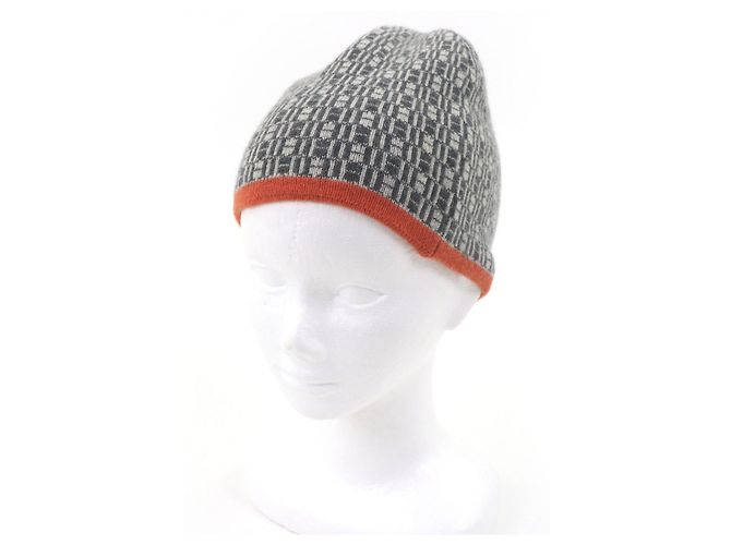 Hermès Cashmere-Beanie mit gestricktem H-Logo Braun Orange - Ansicht 2