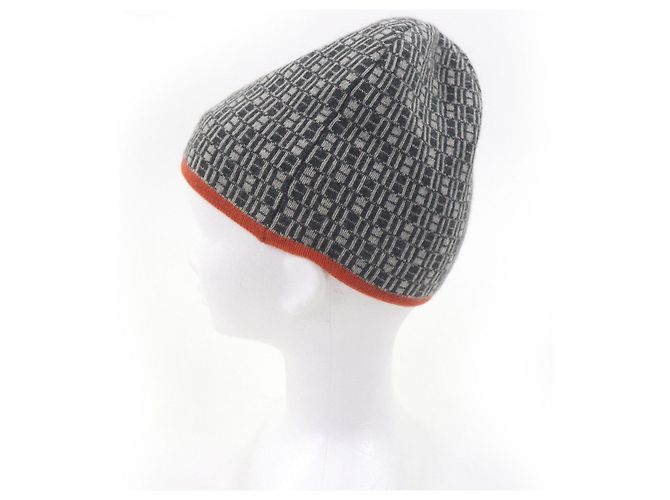 Hermès Cashmere-Beanie mit gestricktem H-Logo Braun Orange - Ansicht 3