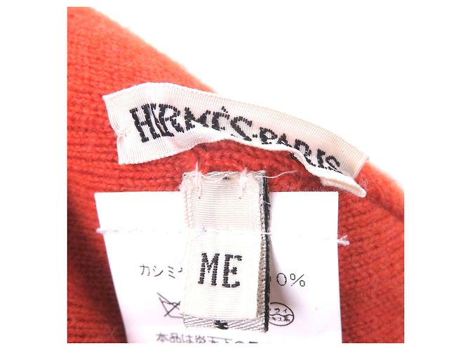 Hermès Cashmere-Beanie mit gestricktem H-Logo Braun Orange - Ansicht 5