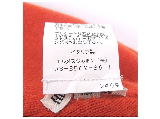 Hermès Cashmere-Beanie mit gestricktem H-Logo Braun Orange - Ansicht 7