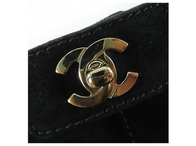 Stivali in pelle scamosciata Matelasse CHANEL COCO Mark Turnlock Nero - vista 8