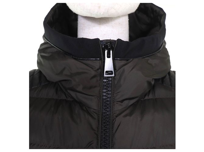 Abrigo de plumón Moncler TALEVE de nailon y cuero Verde Caqui - vista 4
