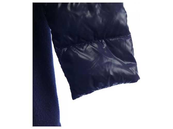 Abrigo de cuero Moncler azul marino - vista 7