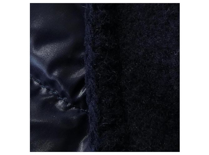 Abrigo de cuero Moncler azul marino - vista 9