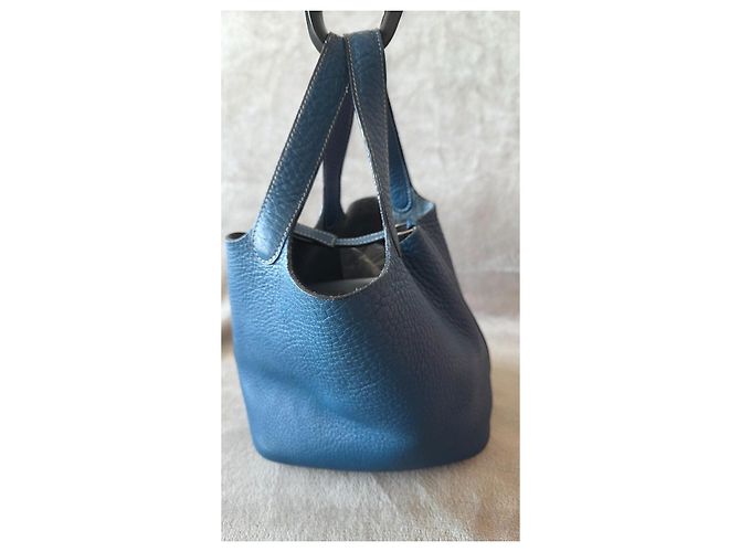 Bolsa Hermès Picotin Lock Blue Jean Azul - vista 4