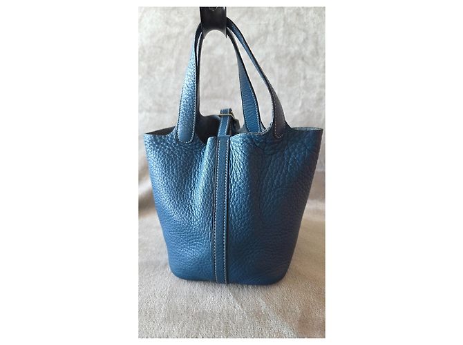 Bolsa Hermès Picotin Lock Blue Jean Azul - vista 5