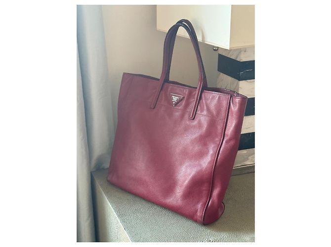Prada Saffiano Soft Tote Bag - Cerise Bordeaux - Ansicht 3