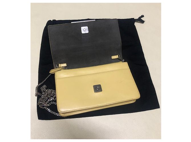 Fendi Monster Eyes Portafoglio con Catena Beige - vista 6