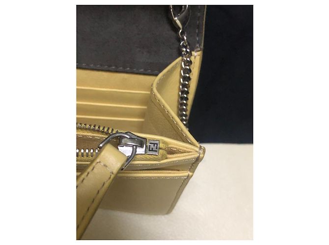 Fendi Monster Eyes Portafoglio con Catena Beige - vista 8