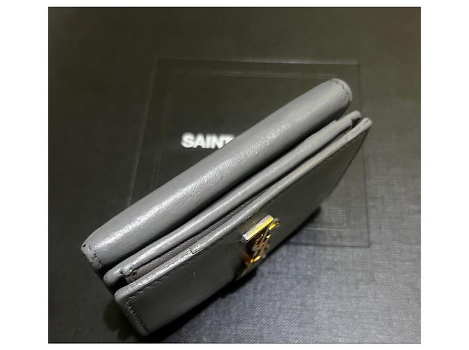 Autre Marque Cartera Monograma Saint Laurent YSL Gris - vista 3