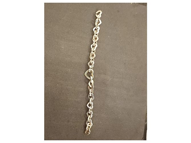 Bracciale Tiffany & Co. Heart Link Argento e Oro Giallo D'oro Silver hardware - vista 6