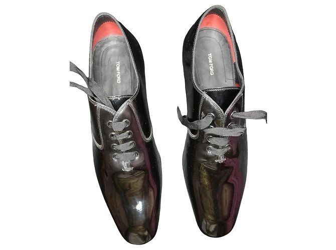 Scarpe Oxford Tom Ford in pelle verniciata nera Nero - vista 2