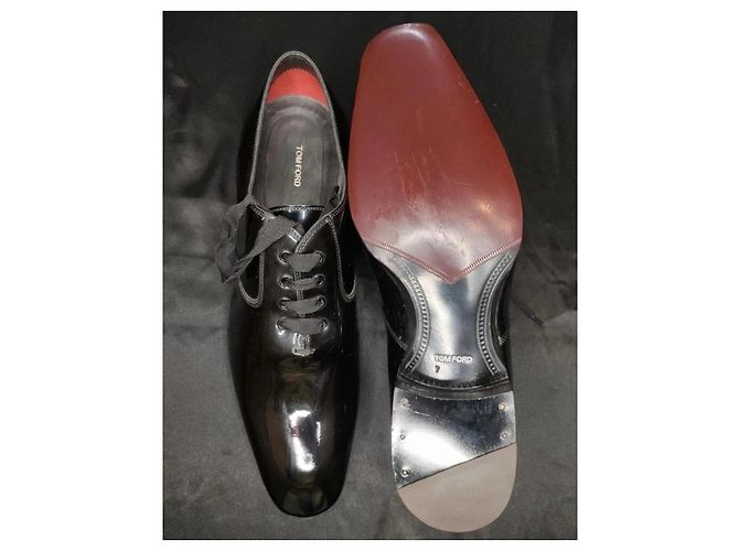 Scarpe Oxford Tom Ford in pelle verniciata nera Nero - vista 6
