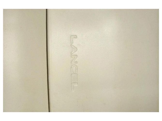 Cartera Lancel de cuero marrón y blanco Castaño - vista 4