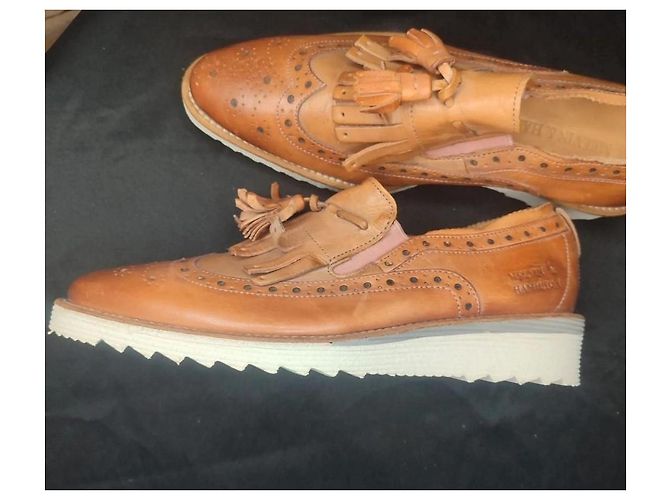 Mocasines Melvin & Hamilton de cuero marrón con borlas Castaño - vista 5