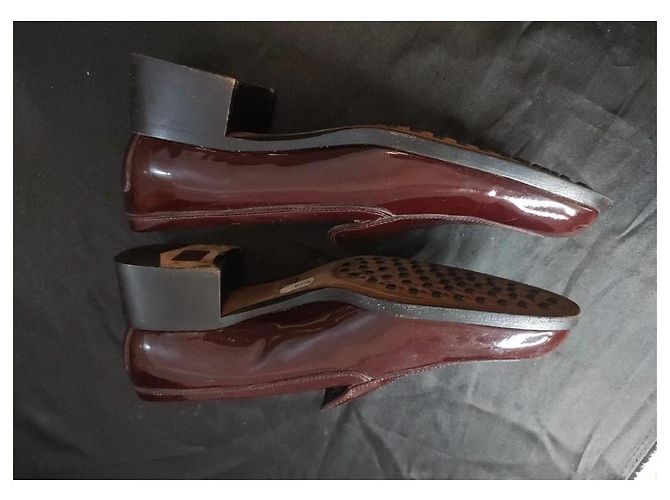 Tod's Mocassini in pelle verniciata bordeaux Bordò - vista 4