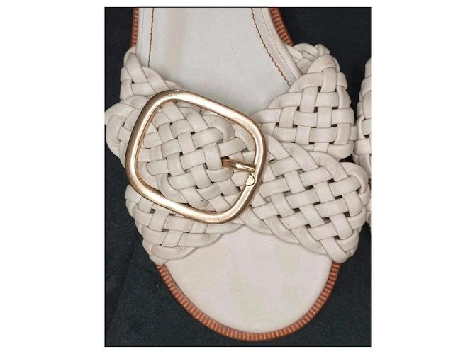 Autre Marque Sandali bassi ME+EM pelle intrecciata bianca Bianco - vista 2