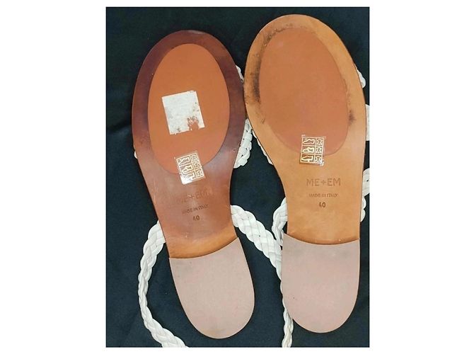 Autre Marque Sandali bassi ME+EM pelle intrecciata bianca Bianco - vista 3