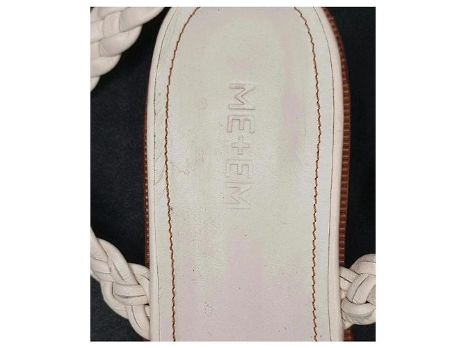 Autre Marque Sandali bassi ME+EM pelle intrecciata bianca Bianco - vista 4