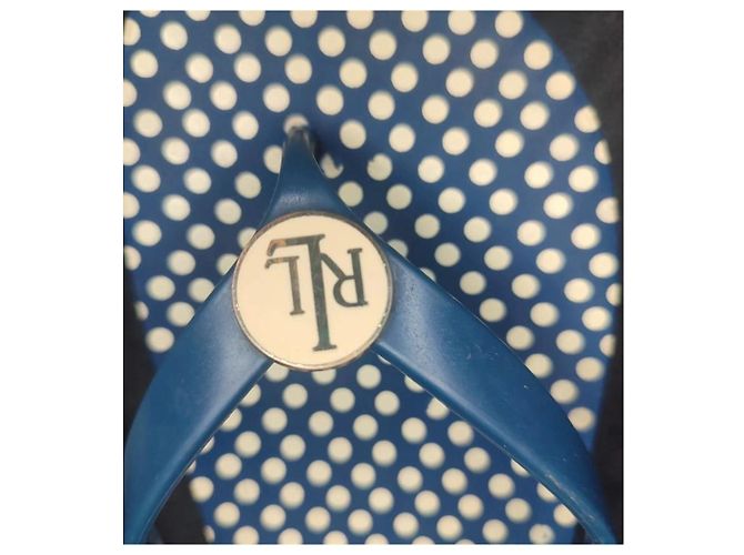 Infradito Ralph Lauren a pois blu e bianco - vista 3