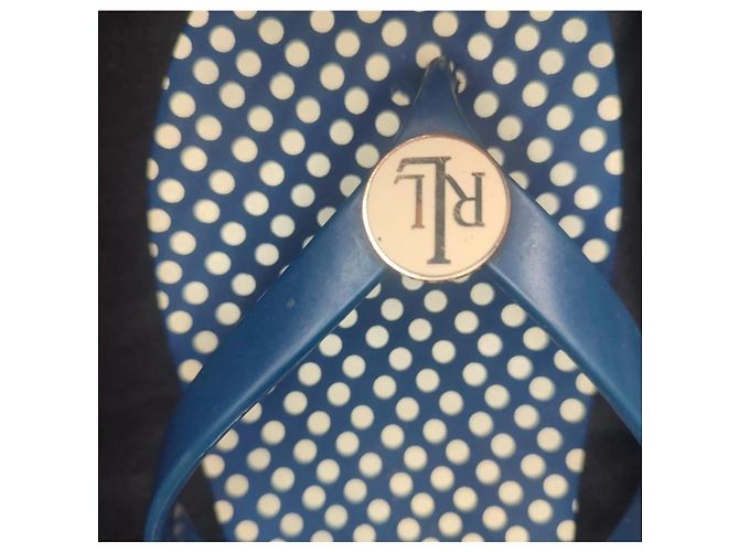 Infradito Ralph Lauren a pois blu e bianco - vista 4