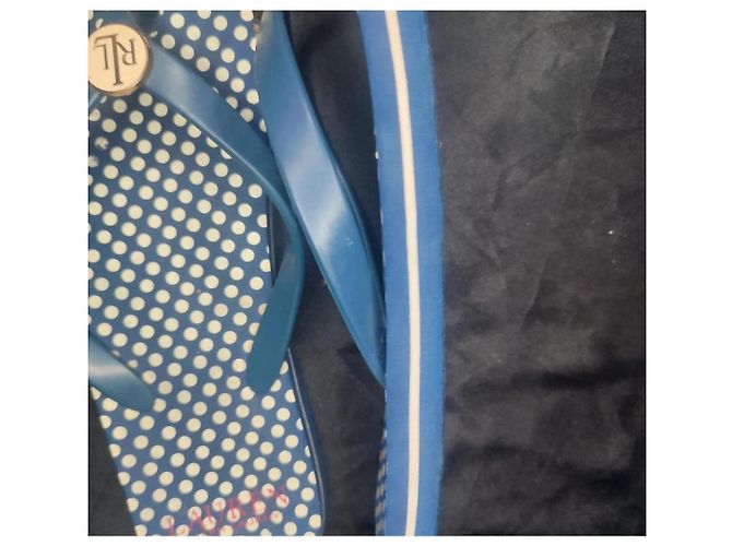 Infradito Ralph Lauren a pois blu e bianco - vista 5