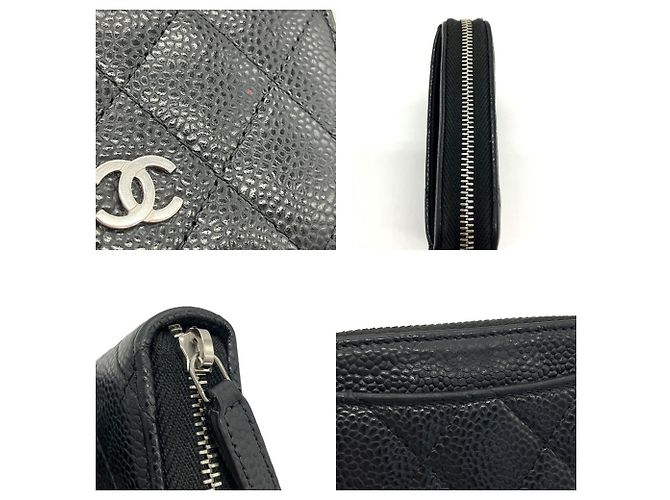 Porta-moedas Chanel em couro de bezerro granulado preto - vista 5