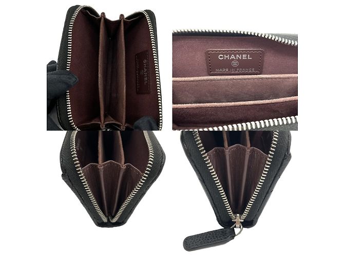 Porta-moedas Chanel em couro de bezerro granulado preto - vista 6