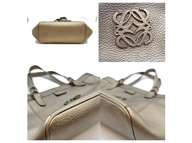 Borsa Tote Loewe Fusta Anagram D'oro - vista 4