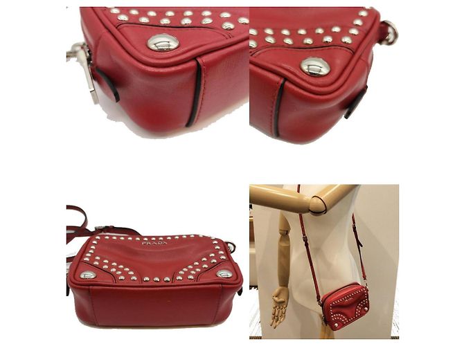 Prada Schultertasche aus rotem Leder - Ansicht 3