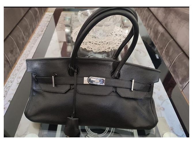 Hermès Birkin Borsa in Pelle Grana Nera Nero - vista 11