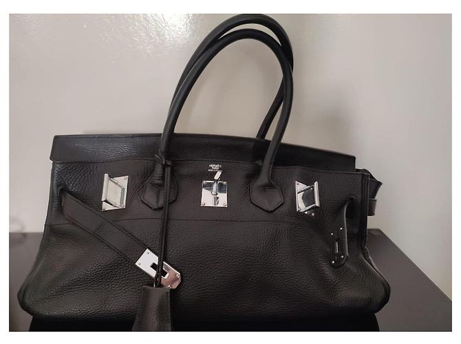 Hermès Birkin Borsa in Pelle Grana Nera Nero - vista 12