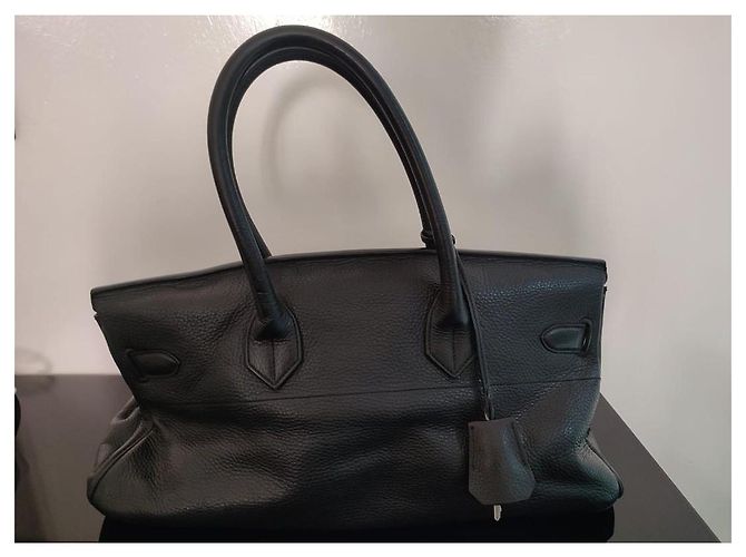 Hermès Birkin Borsa in Pelle Grana Nera Nero - vista 13
