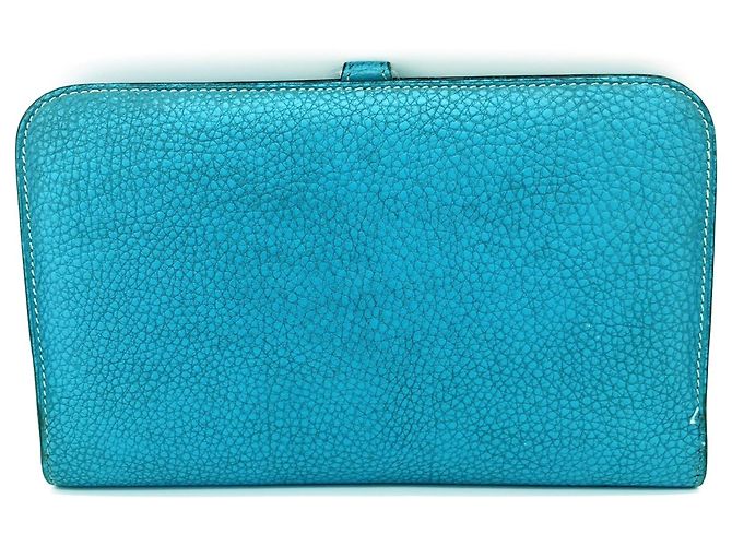 Hermès Portafoglio lungo Hermes Dogon GM in pelle Togo blu - vista 2