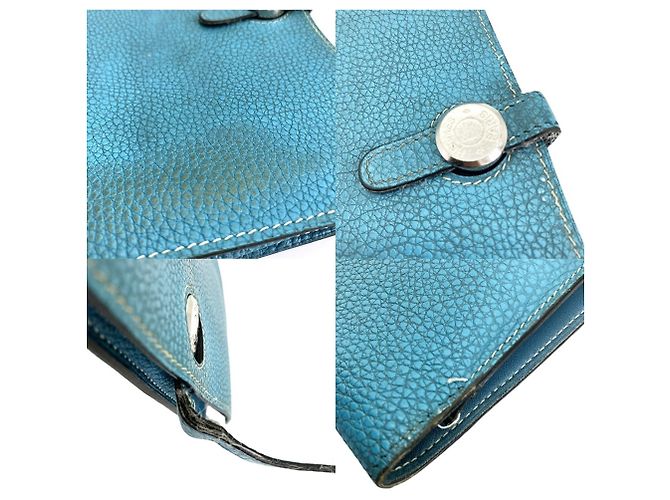Hermès Portafoglio lungo Hermes Dogon GM in pelle Togo blu - vista 4
